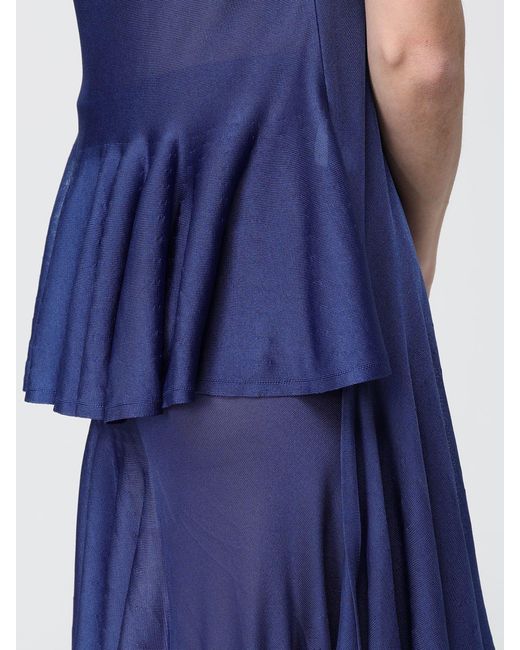 Alaïa Blue Asymmetric Viscose Top