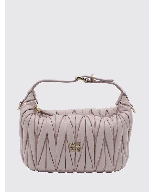 Miu Miu Gray Matelassé Leather Handbag