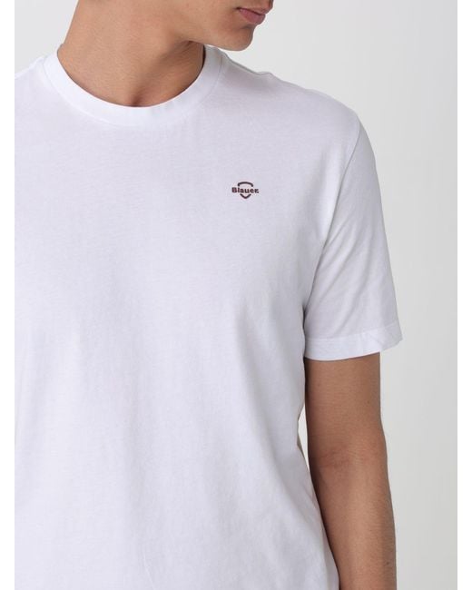 Blauer White Basic Cotton T-Shirt for men