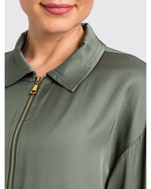 Twinset Green Viscose Bomber Jacket