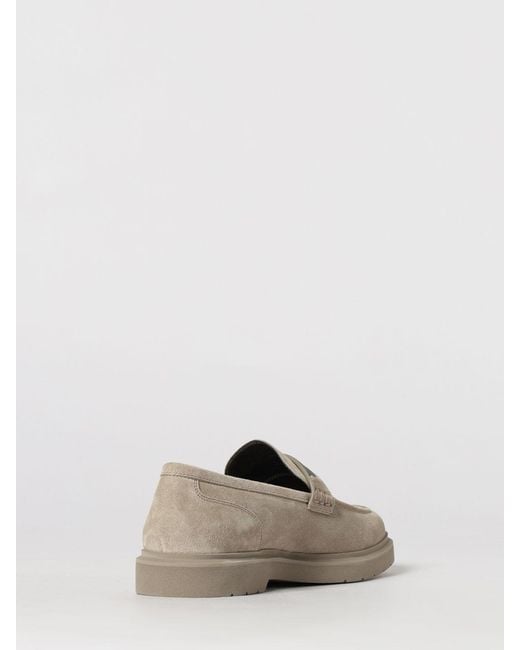 Brunello Cucinelli White Suede Loafers With Monili