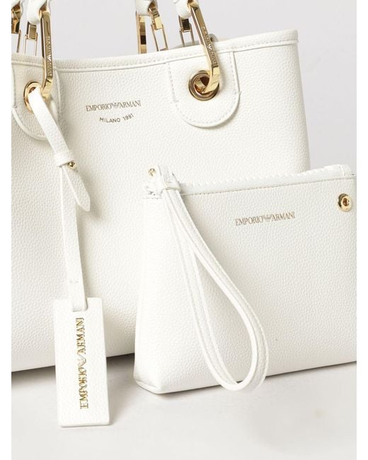 Emporio Armani White Shoulder Bag
