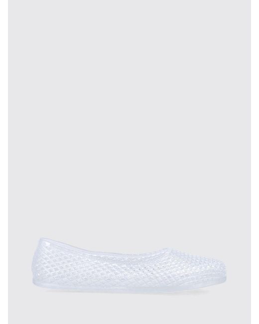 Ancient Greek Sandals White Perforated Pvc Round-Toe Ballet Flats