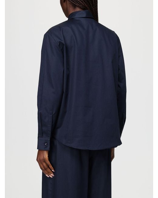 Max Mara Blue Cotton Poplin Shirt