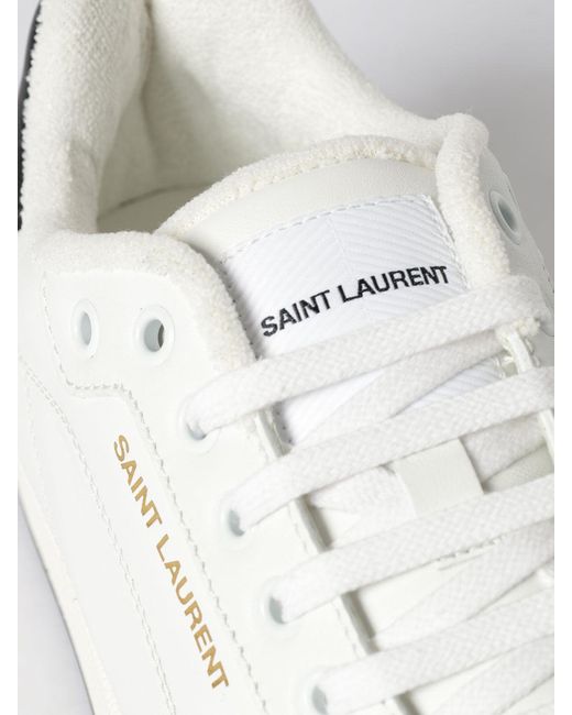 Saint Laurent White Sl/61 Leather Sneakers for men