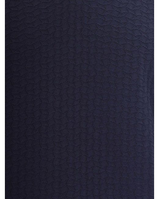 Boss Blue Structured Cotton Polo Shirt for men