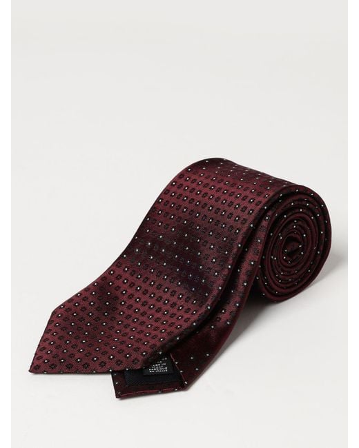 Cravatta in seta jacquard di Zegna in Red da Uomo