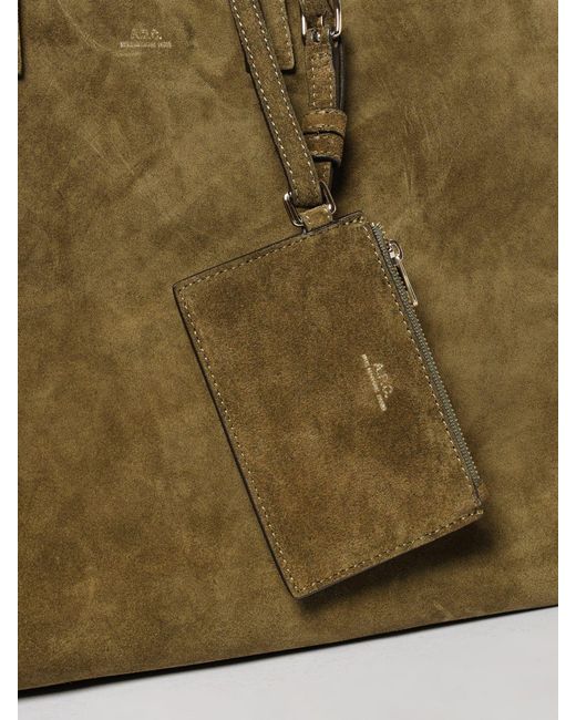 A.P.C. Natural Le Drummer Large Suede Bag