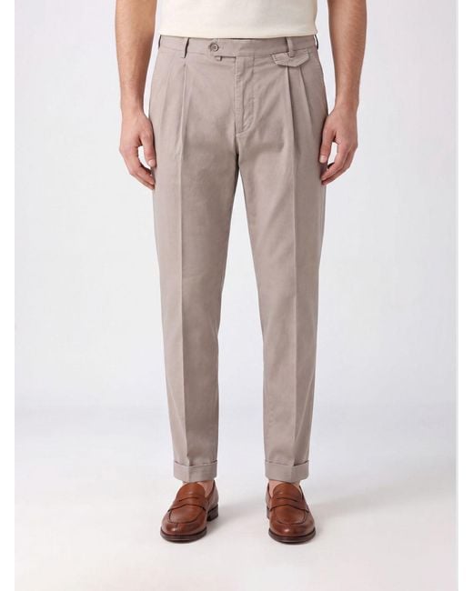 Santaniello Gray Cotton And Linen Tailored Trousers for men