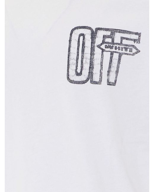 Off-White c/o Virgil Abloh White Cotton T-Shirt With Contrasting Logo And Arrow Print for men