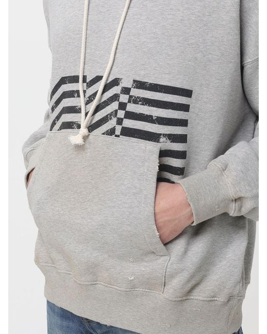 Golden Goose Deluxe Brand Gray Cotton Hooded Sweatshirt for men
