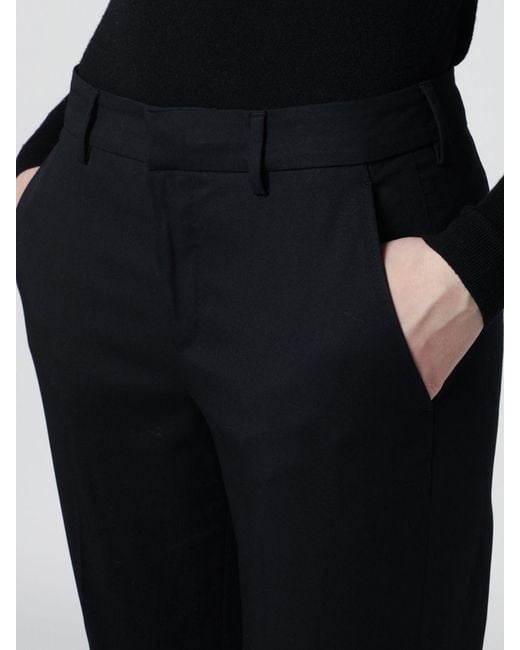 PT Torino Black Cotton Slim Trousers