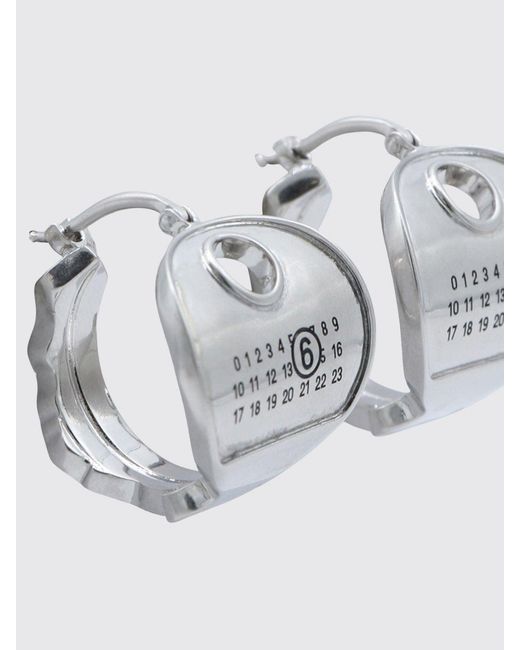 MM6 by Maison Margiela Metallic Numeric Brass Earrings