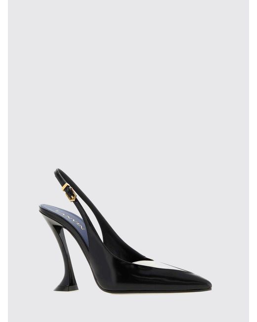 Lanvin White Serenade Nappa Leather Slingback Pumps With A Sculptural High Heel