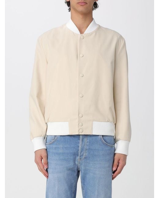 PT Torino White Cotton Blend Bomber Jacket for men