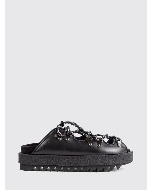 Sacai Black Low-Heeled Platform Sandals