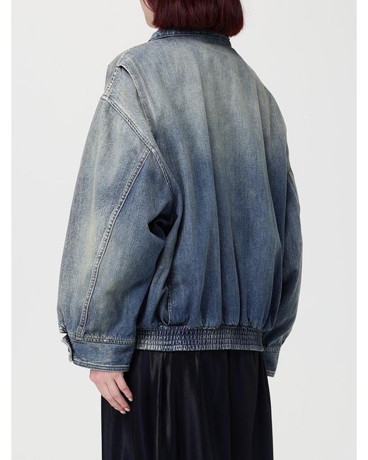 MM6 by Maison Margiela Blue Cotton Denim Bomber Jacket