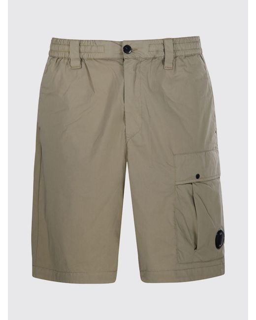 C P Company Natural Stretch Cotton Blend Cargo Shorts for men