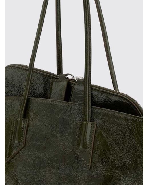 The Attico Green La Passeggiata Aged Leather Bag