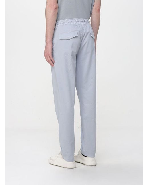 Eleventy Blue Slim Fit Cotton Blend Trousers for men