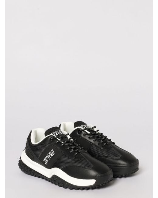 Versace Jeans Couture Black Leather And Nylon Sneakers for men