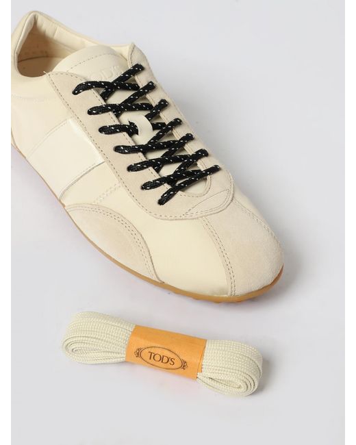Tod's Natural T-Marathon Suede And Nylon Sneakers