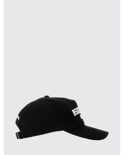 DSquared² Black Cotton Baseball Cap With Embroidered Logo for men