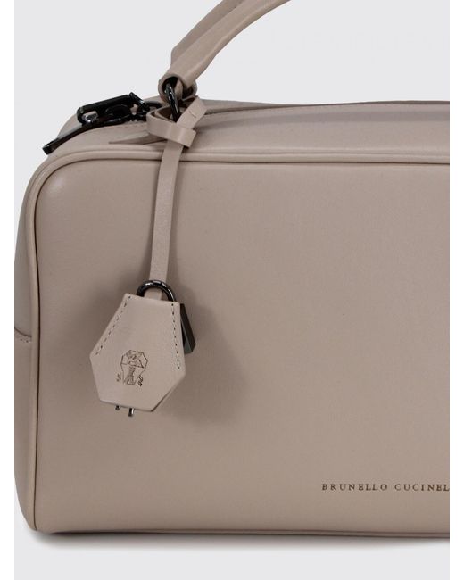 Brunello Cucinelli Brown Boston Explorer Leather Handbag
