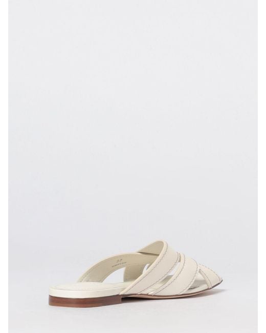Tod's White Leather Slippers