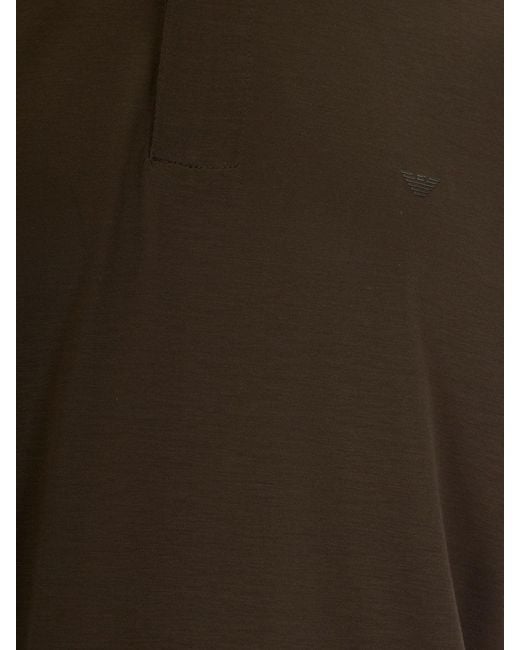Emporio Armani Brown Cotton Jersey Polo Shirt for men