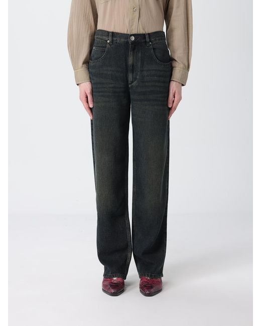 Jeans Rectos De Denim Isabel Marant de color Black