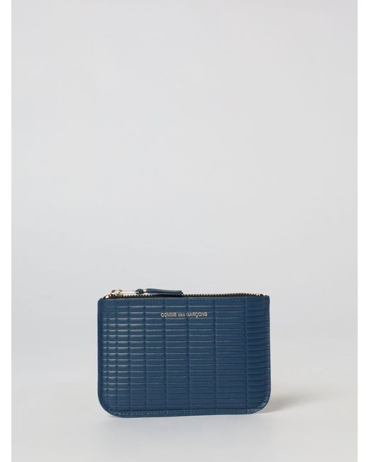 Comme des Garçons Blue Embossed Leather Wallet