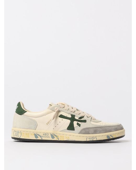 Premiata Natural Bskt Clay Leather Sneakers for men