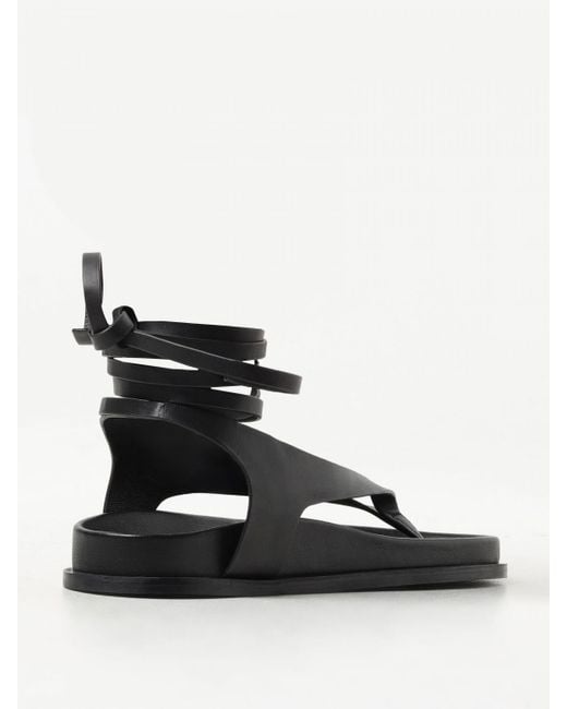 A.Emery Black Flat Sandals