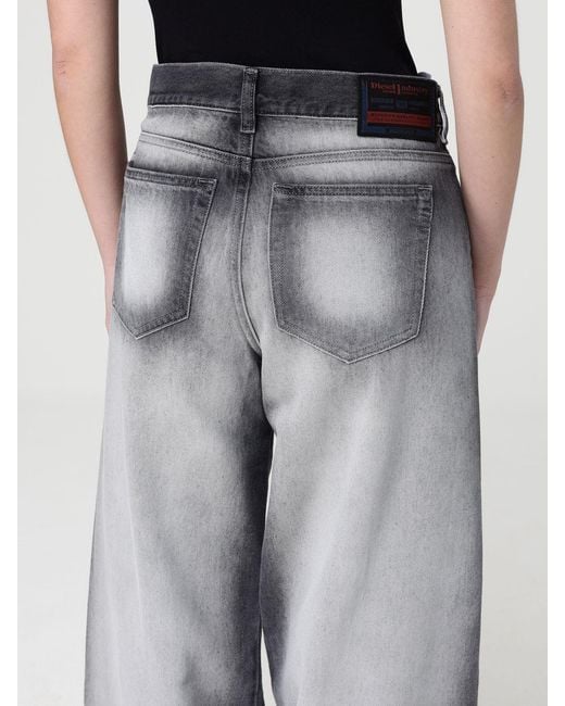 DIESEL Gray D-Sire Wide-Leg Denim Jeans