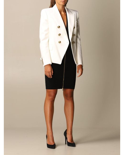 balmain white blazer dress