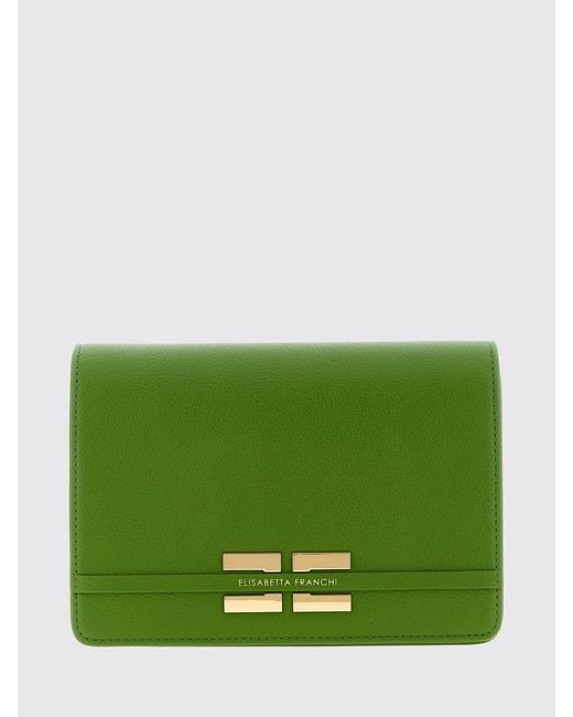 Elisabetta Franchi Green Faux Leather Shoulder Bag