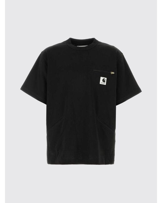 SACAI X CARHARTT WIP Black Cotton T-Shirt for men