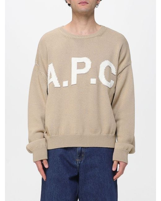 A.P.C. Natural Wool Blend Pullover With Logo for men