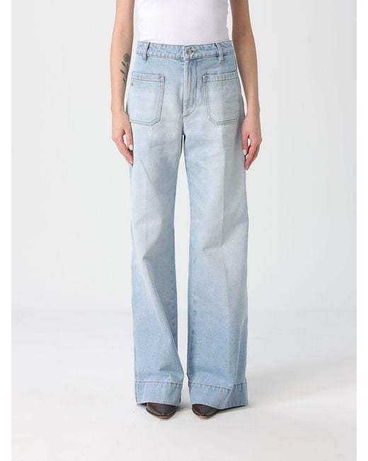 Victoria Beckham Blue Palazzo Denim Jeans