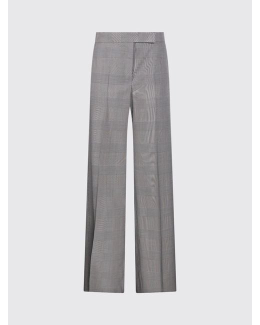 Max Mara Gray Prince Of Wales Check Wool Flare Trousers