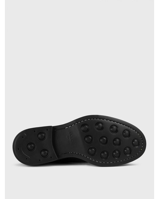 Doucal's Black Suede Ankle Boots With Brogue Motif for men