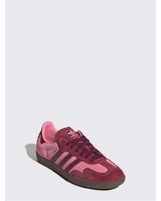Adidas Originals Pink Samba Og Suede Sneakers