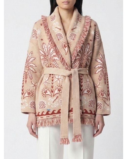 Alanui Pink Wool Blend Robe Cardigan Echoes Of The Island