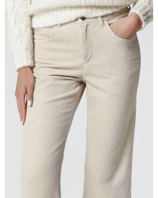 Isabel Marant Natural Ruthie Straight-Leg Corduroy Trousers