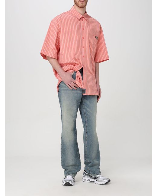 Camicia in popeline a righe di Martine Rose in Pink da Uomo