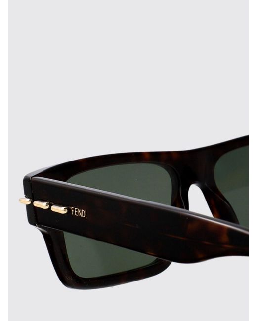 Fendi Black Rectangular Acetate Sunglasses With Contrasting Logo for men