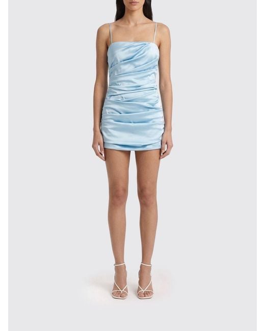 Dolce & Gabbana Blue Dolce &Amp Gabbana Draped Satin Mini Dress