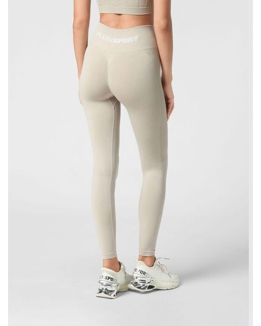 Philipp Plein Natural Technical Stretch Fabric Leggings