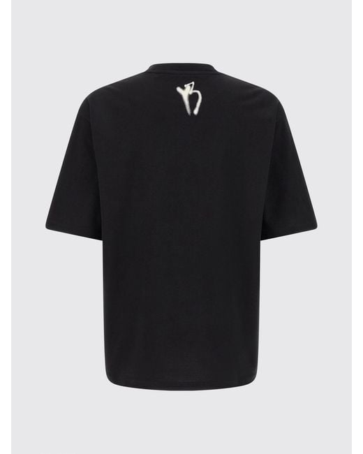 Y-3 Black Cotton T-Shirt With Graphic Print And Short Sleeves for men